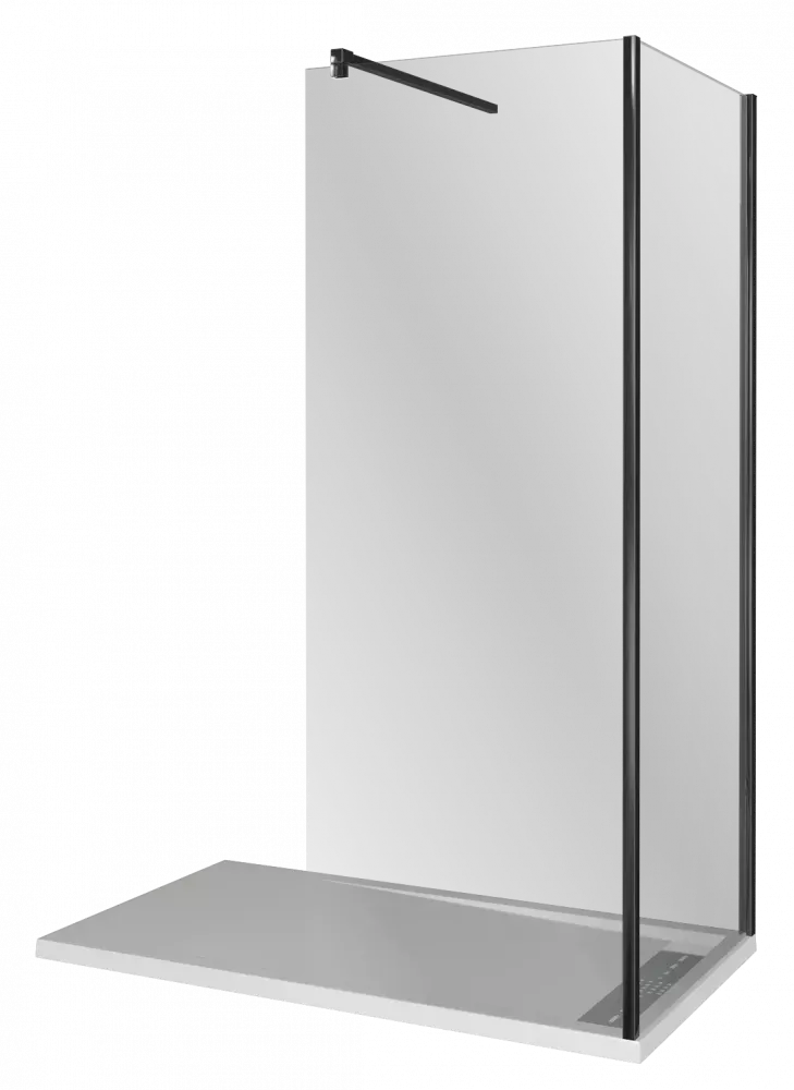 Душевая перегородка Good Door Walk in 80х195 профиль черный стекло прозрачное ВИ00018 - фото 1