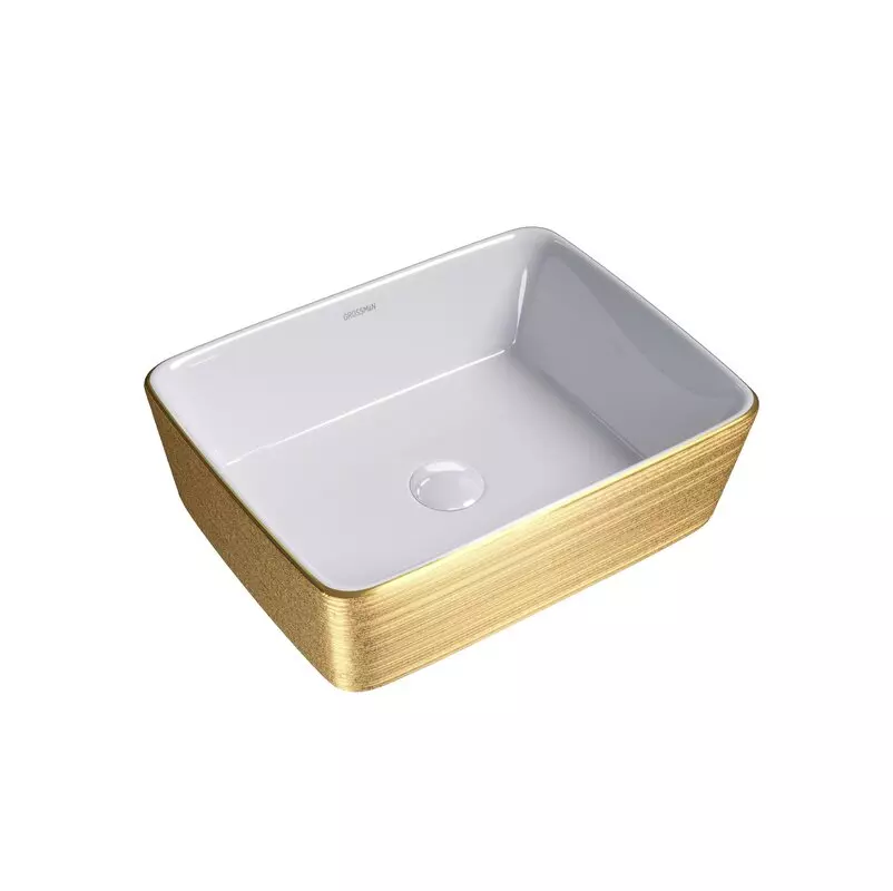 

Накладная раковина Grossman Color GR-3016 золото, белая