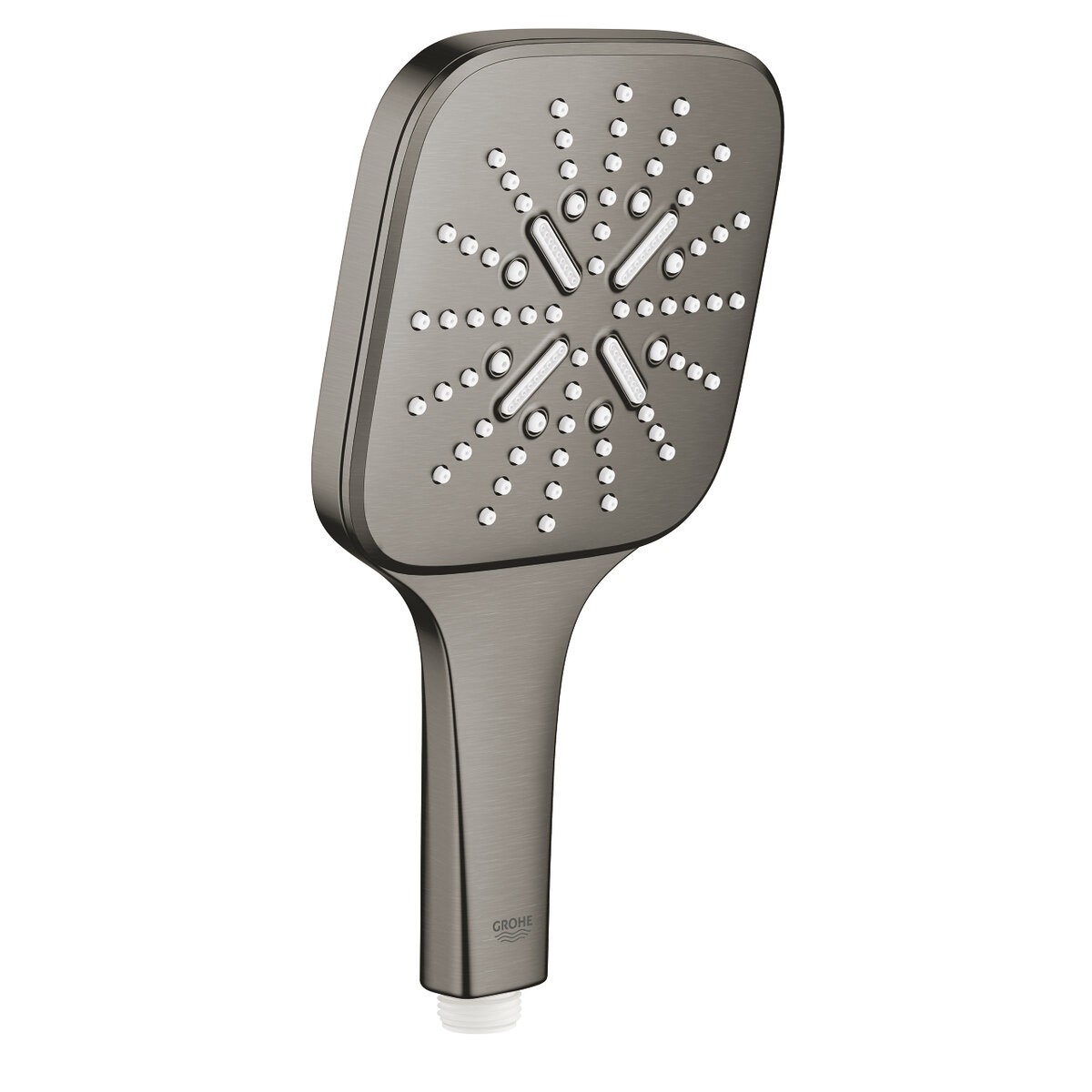 Ручной душ GROHE Rainshower SmartActive 130 Cube, 8,5 л/мин, 3 режима, темный графит матовый (26582AL0)