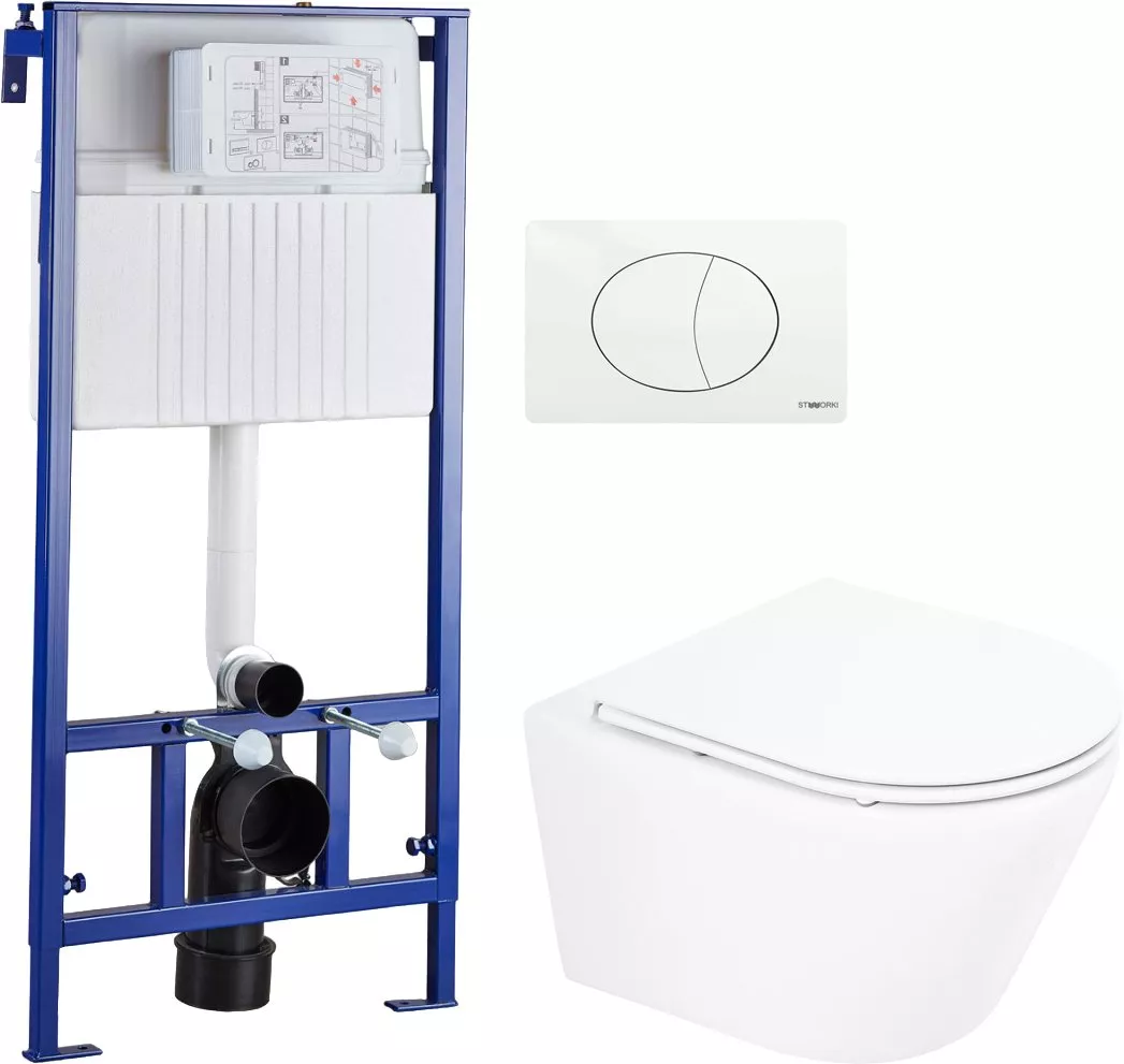 

Комплект STWORKI Унитаз подвесной BelBagno Tre BB8001CHR/SC + Система инсталляции для унитазов STWORKI 510163 + кнопка смыва