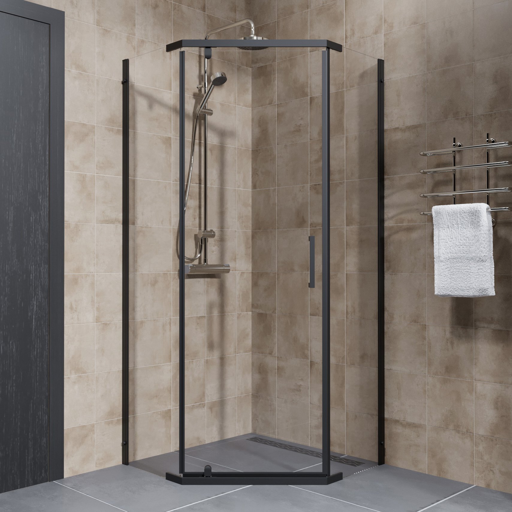 

Душевой уголок Triton Дека -Блэк 100х100, стекло прозрачное