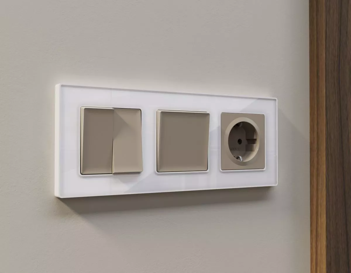 

Комплект механизма 2-клавишного перекрестного выключателя 10A-250V Alfa Серо-бежевый матовый Quant Ambrella Volt MA363030 (AP3630, VM125)