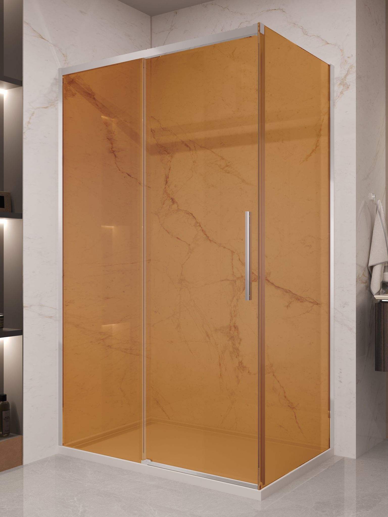 

Душевой уголок Vincea Stella VSR-1ST9012GS 120x90 см, профиль хром, стекло янтарь