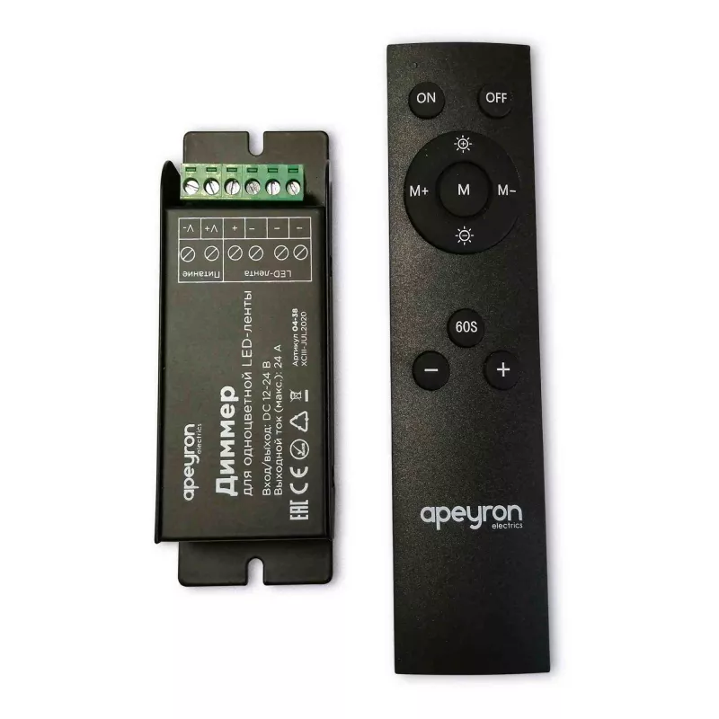 

Диммер Apeyron 12/24В 288/576Вт 3 канала*8А IP20 пульт easy control радио 04-38
