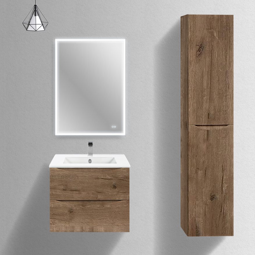 

Мебель для ванной комнаты Vincea Mia Slim 60, 2 ящика, дуб винтаж