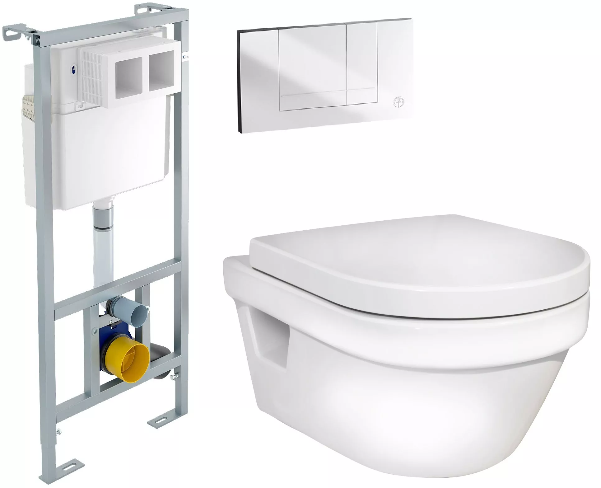 

Комплект Унитаз подвесной Gustavsberg Hygienic Flush WWC 5G84HR01 безободковый + Система инсталляции для унитазов Система инсталляции для унитазов Gustavsberg EASYmont 92211461