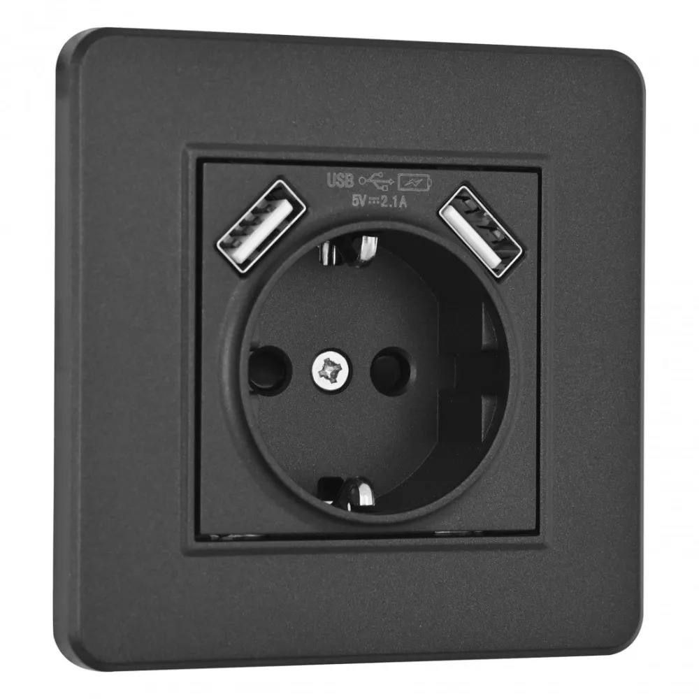  Розетка Arte Milano SET16-1-47-1 black
