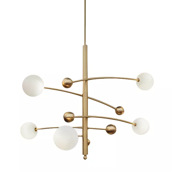 

Люстра на штанге Delight Collection Globe Mobile 10215P/5 brass