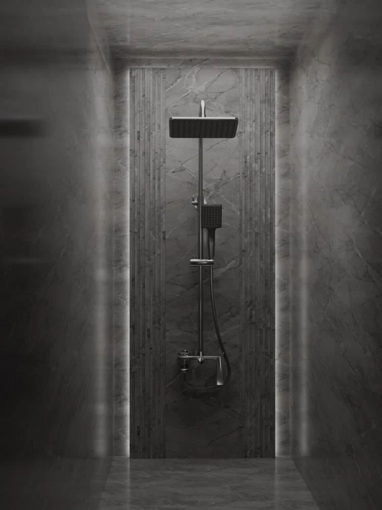 

Душевая система / Тропический душ Knotlor KN-62/GM, вороненая сталь