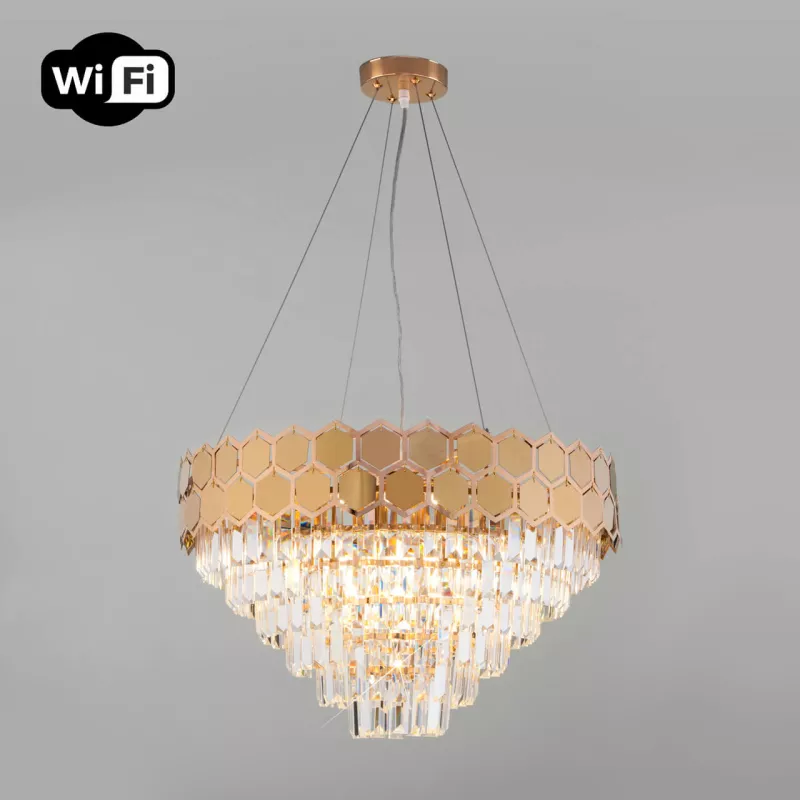 

Подвесная люстра Eurosvet Ariana 10124/8 золото/прозрачный хрусталь Strotskis Smart (10113/8)