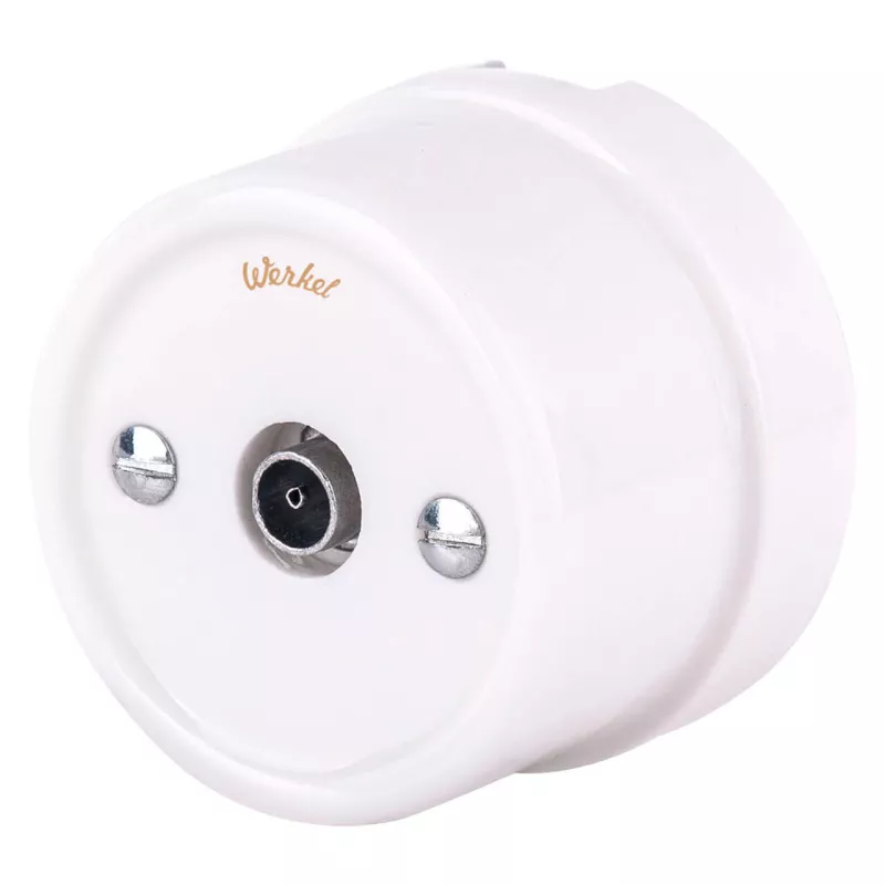 

ТВ розетка Werkel Retro белая WL18-02-05 4690389100659