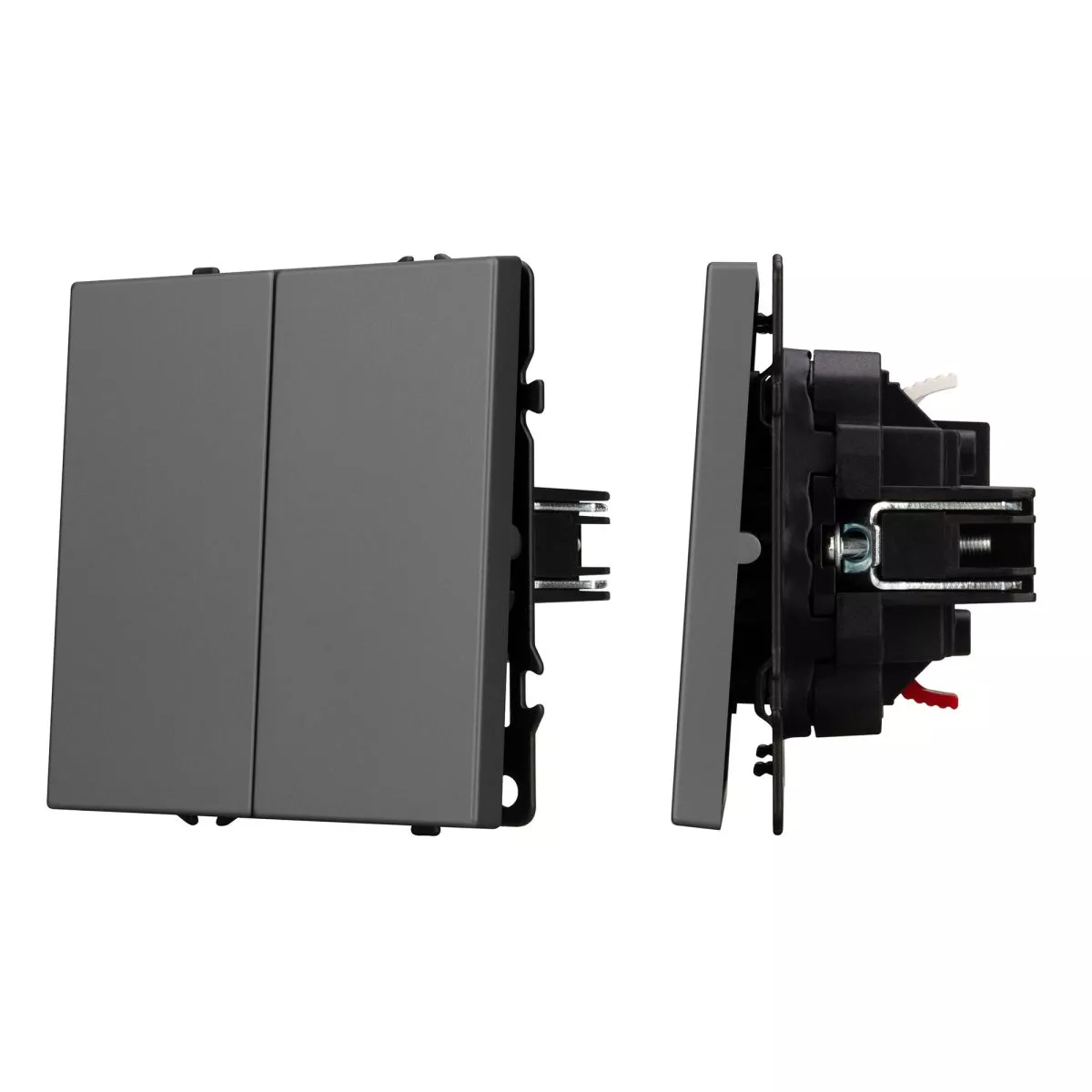 Выключатель звонковый 2 кл софт-тач серый базальт Arlight SWT-MKR2-SFPL-GR (250V, 10A) 061740(1)