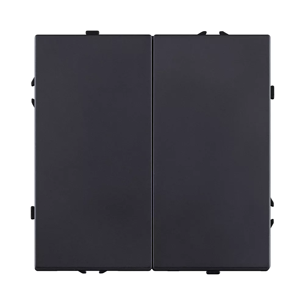 Выключатель кнопочный 2-клавишный 10А/250В, черный матовый Kollinger Eclipse EC-025BK