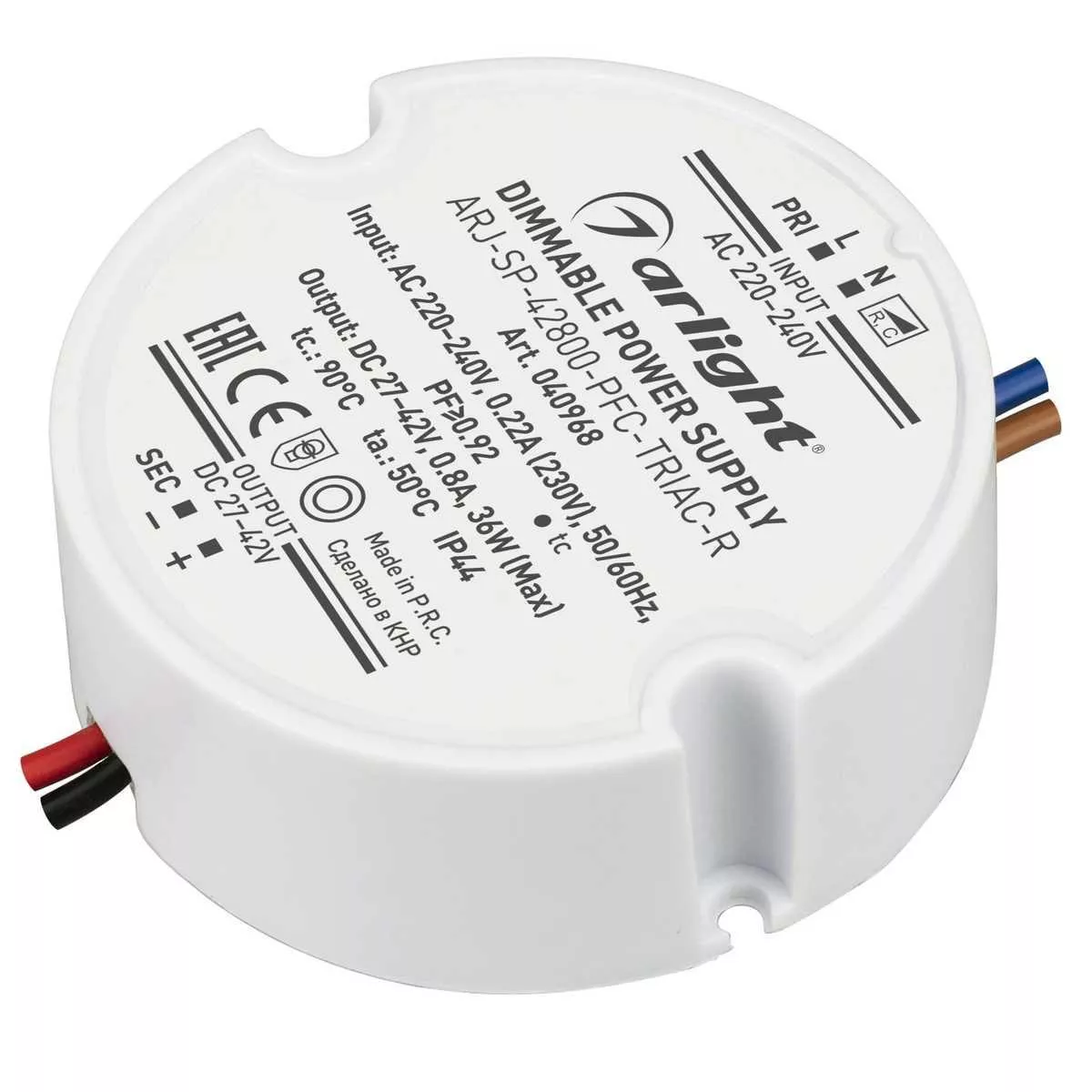 

Драйвер Arlight ARJ-SP-42800-PFC-Triac-R 27-42V 36W IP44 0,8A 040968