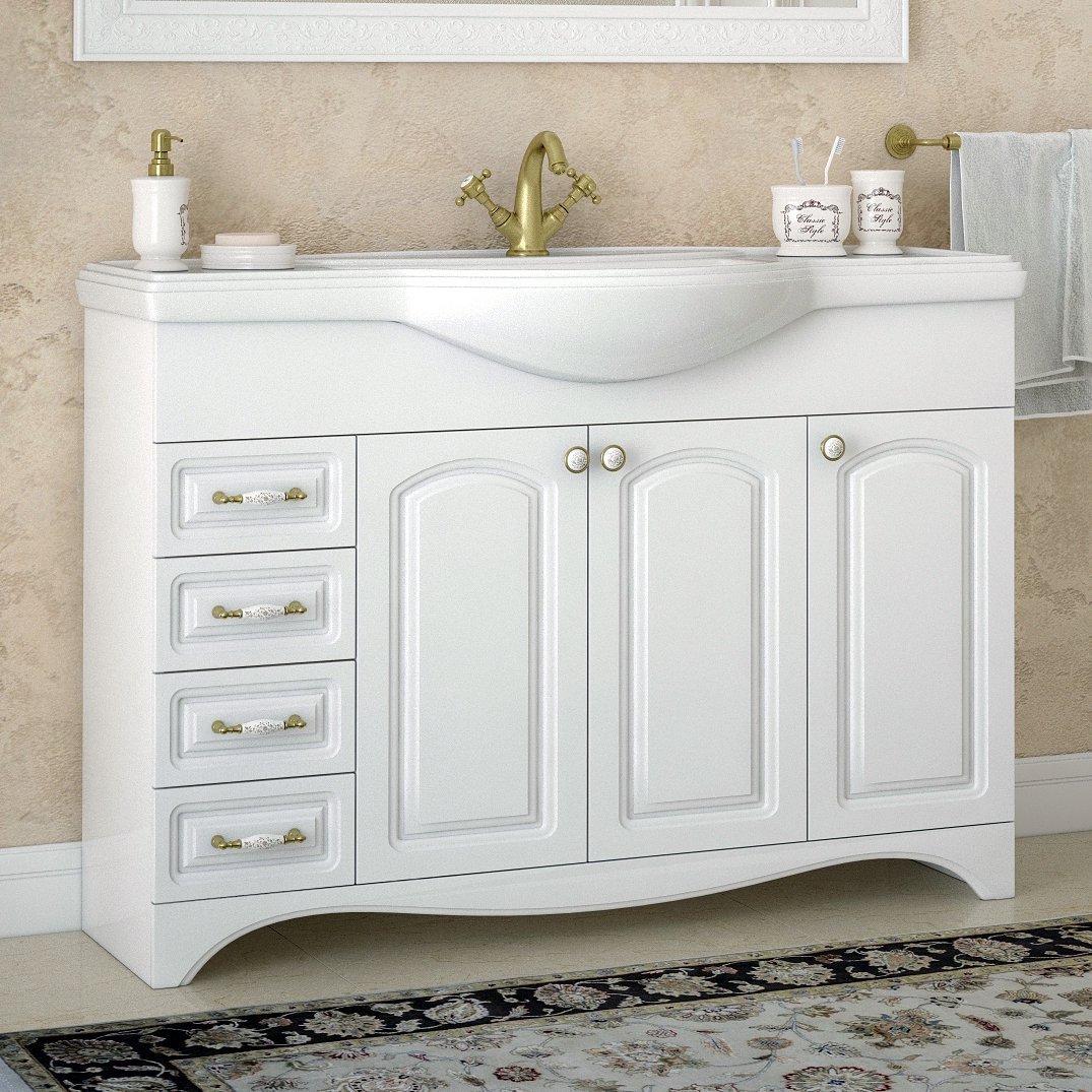 

Тумба с раковиной Corozo Классика 120 с бельевой корзиной