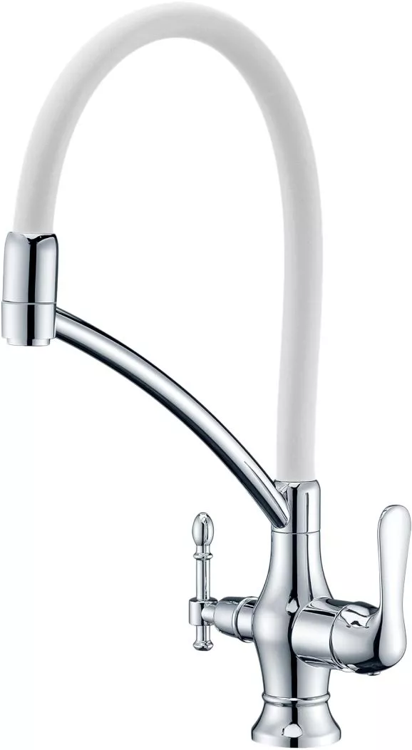 

Смеситель Zorg Sanitary ZR 346-8 YF для кухонной мойки, Белый;хром