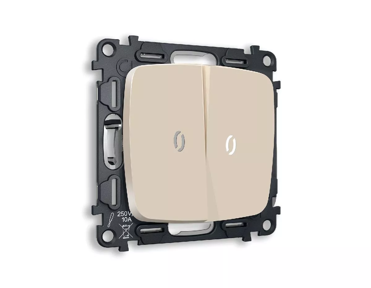 

Комплект механизма 2-кл проходного выключателя с подсветкой Ambrella Volt Omega MO324035