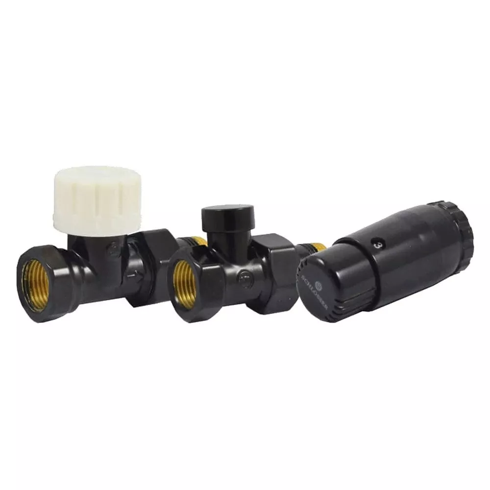 

Комплект подключения SCHLOSSER STANDARD MINI 1/2 прямой, Ral 9005, с термоголовкой MINI М30х1,5