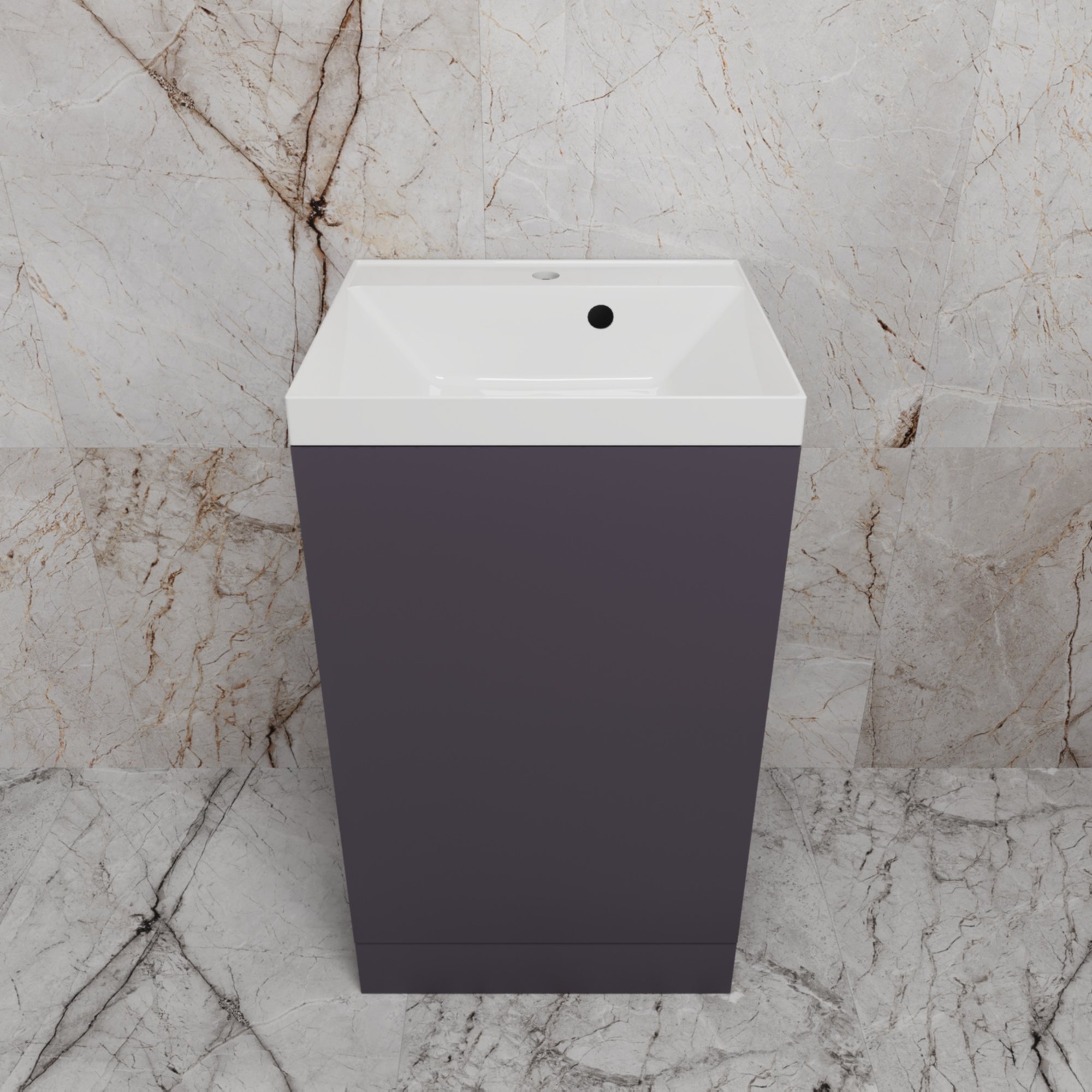 

Тумба под раковину без столешницы Style Line Моно 50 напольная, графит нубук