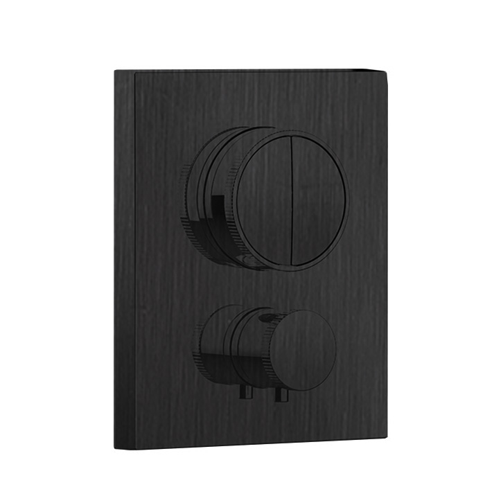 

ALMAR (Core) Внешняя часть термостата на 2 потреб, Square, система Push,2 клавиши,латунь/пластик, Brushed PVD цвет Absolute Black AB