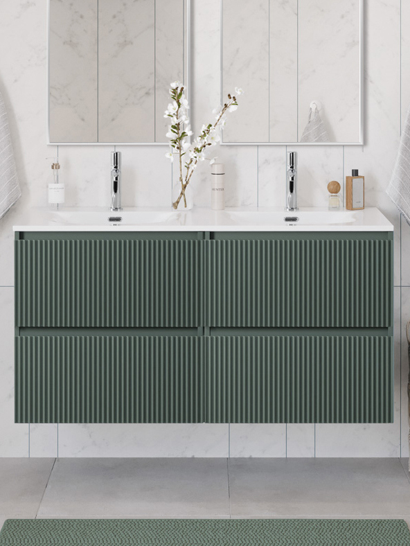 

Тумба с раковиной BelBagno Uno 120 подвесная, 4 ящика, матовая еловая, раковина CZR-8073-120-2