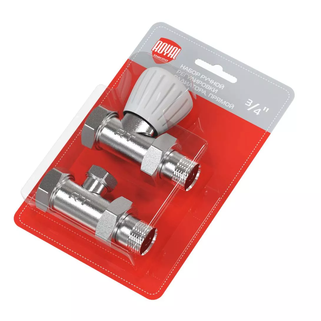 

Набор ручной регулировки радиатора Royal Thermo, прямой 3/4