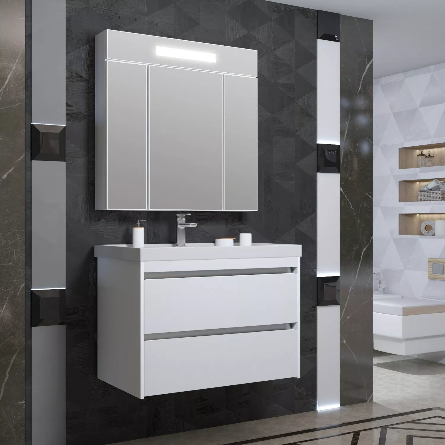 

Мебель для ванной Opadiris Фреш 70 белая