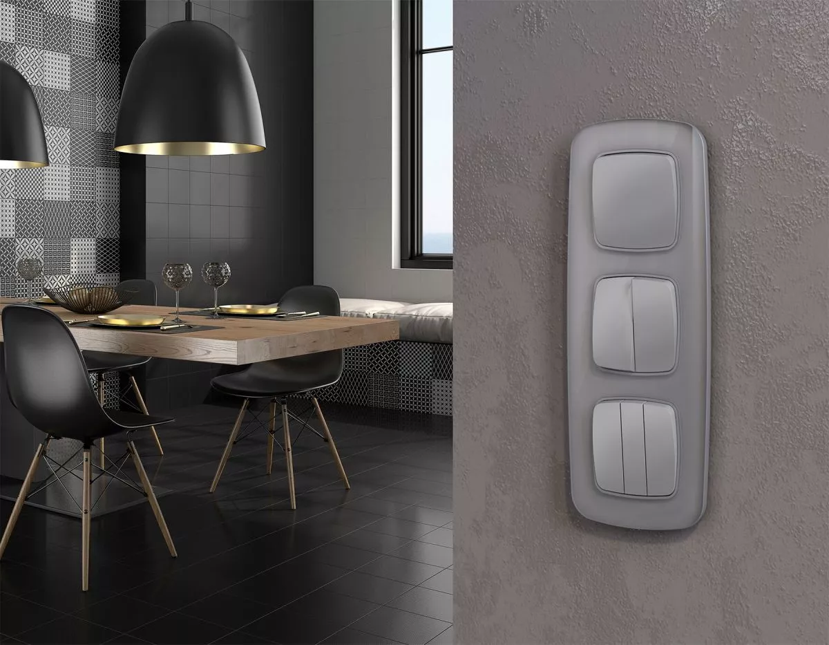 

Комплект механизма 2-клавишного перекрестного выключателя Ambrella Volt 10A-250V OMEGA MO503030 Сталь матовый QUANT (OP5030, VM125)