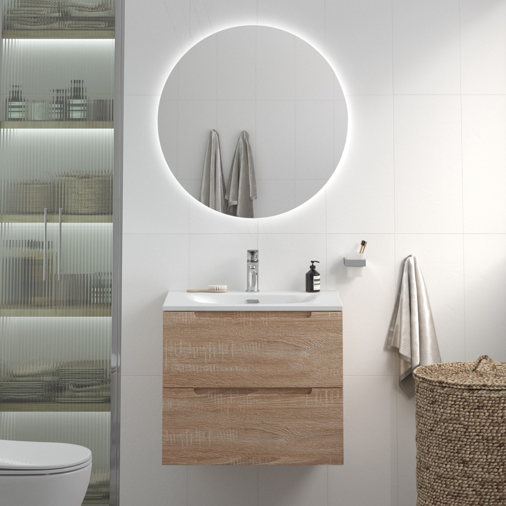 

Мебель для ванной комнаты BelBagno Etna 70 rovere bianco, раковина BB-8099-70