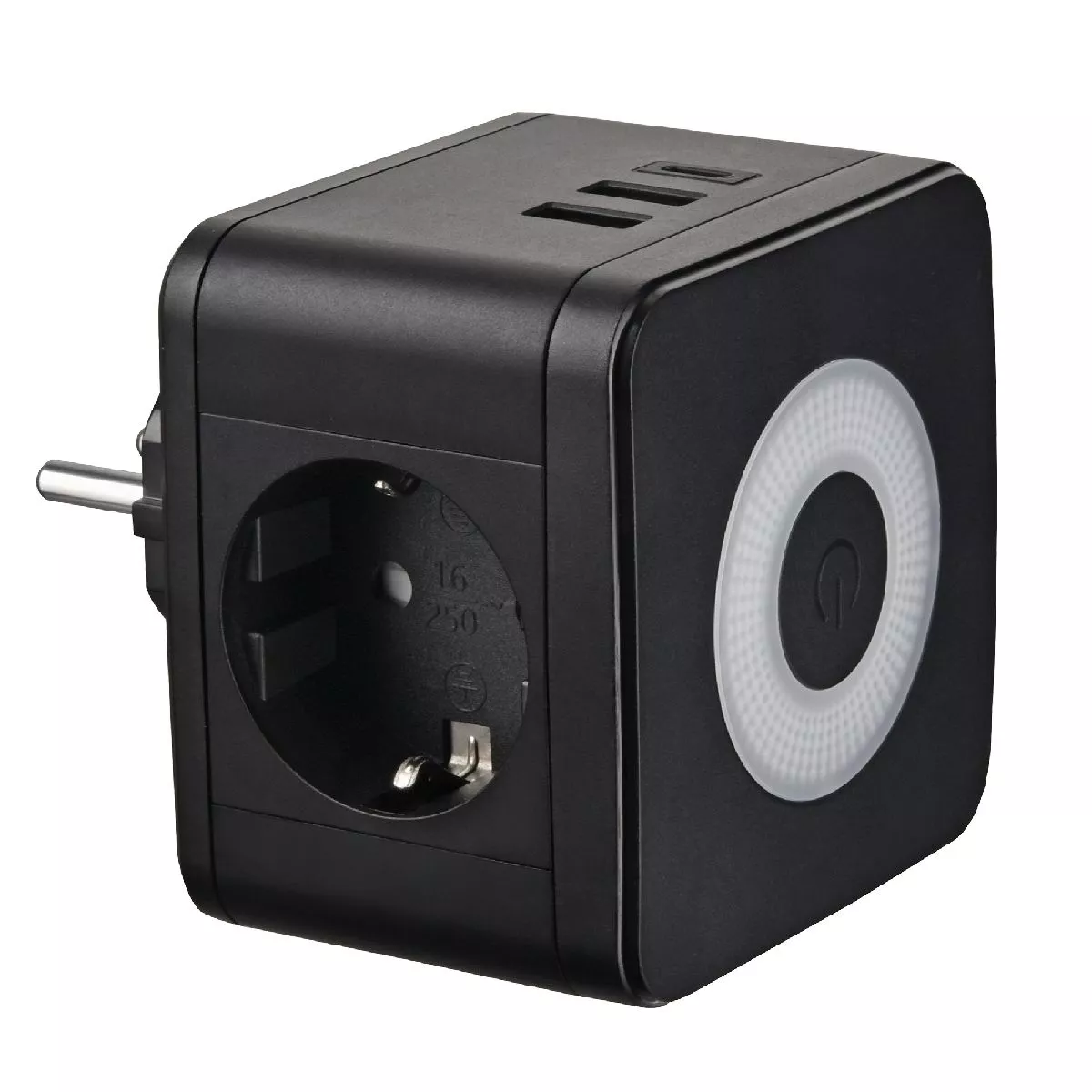 

Разветвитель сетевой с выключателем Uniel S-GES2-16SBUC BLACK UL-00011246