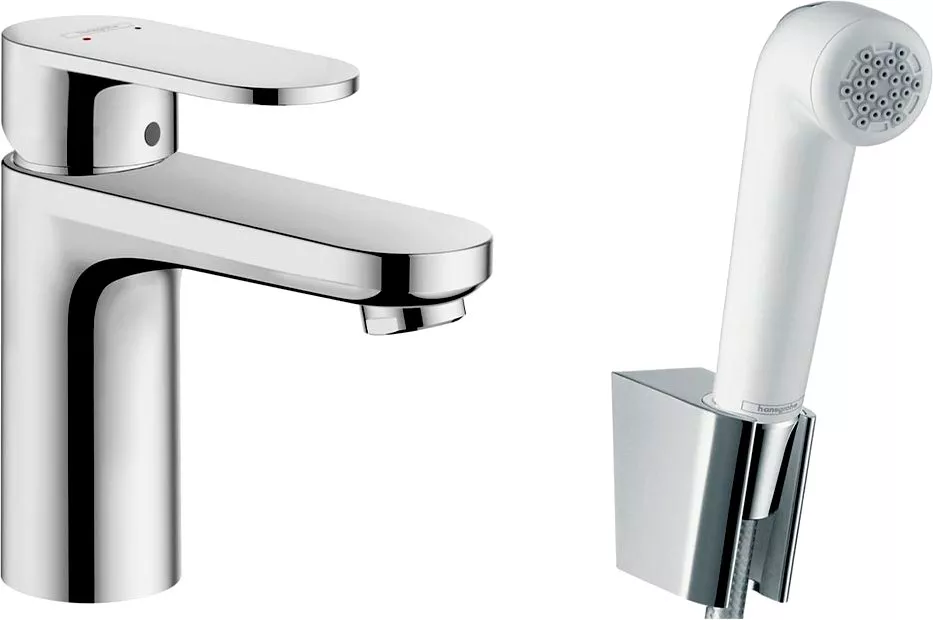 

Смеситель для раковины Hansgrohe Vernis Blend 71215000 хром, с гигиеническим душем
