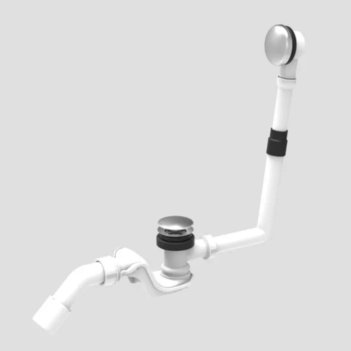 

SANIT 837 слив-перелив Push-Push с жесткой переливной трубкой стандартной длины, с сифоном и отводом диаметром 40/50мм, хром