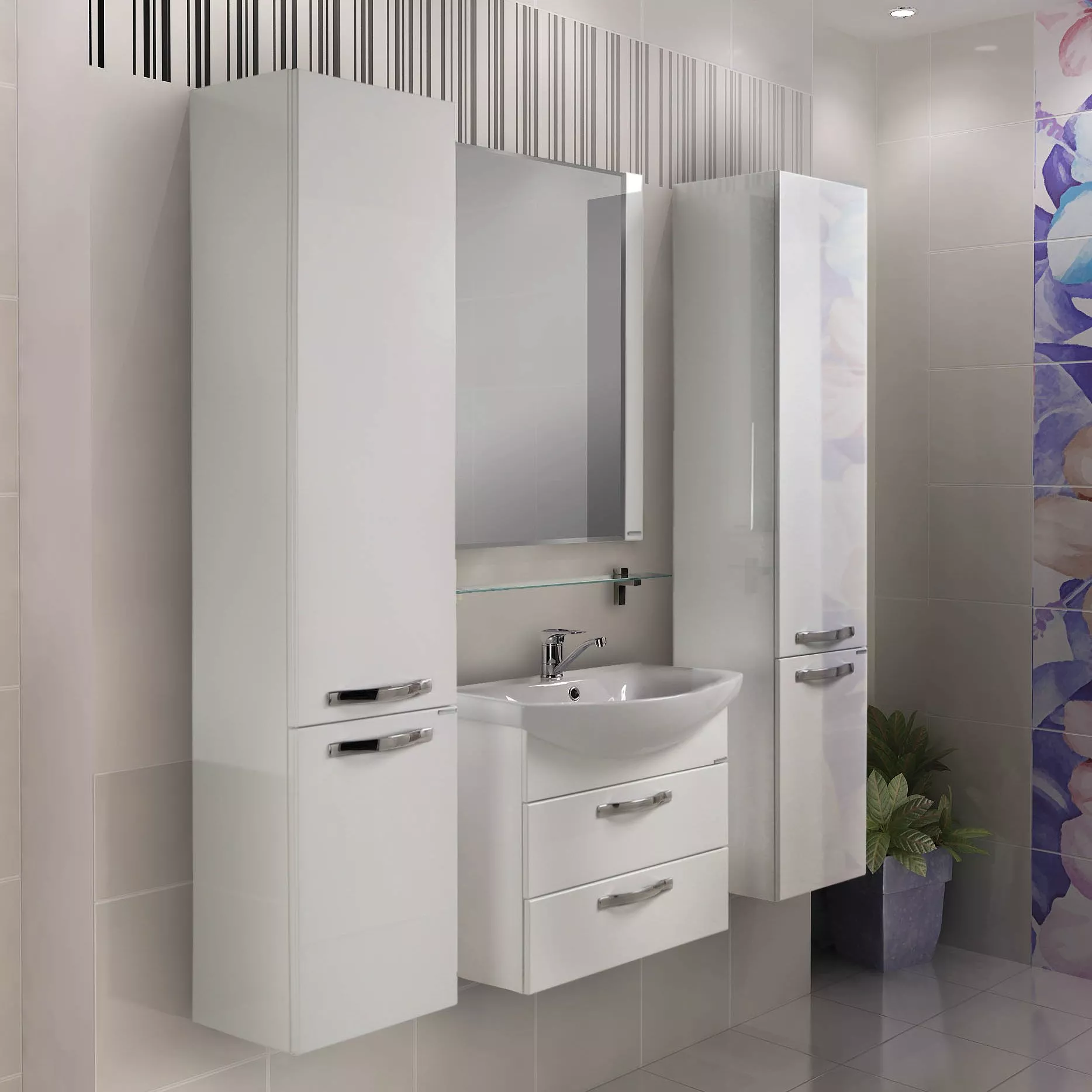 

Комплект мебели Aquaton Ария М 65 белый