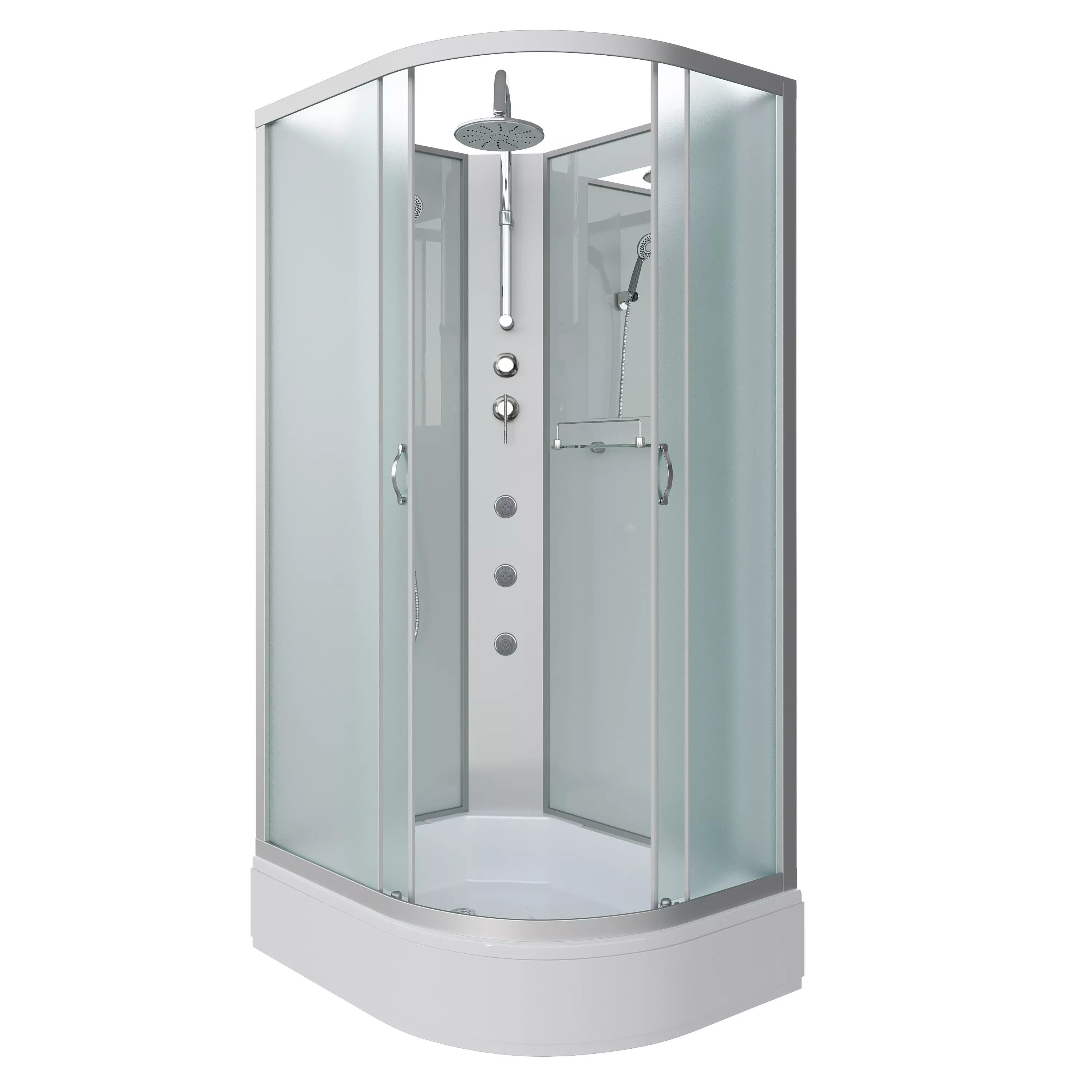 

Душевая кабина Niagara Classic 110х80 L без крыши профиль хром стекло матовое с гидромассажем