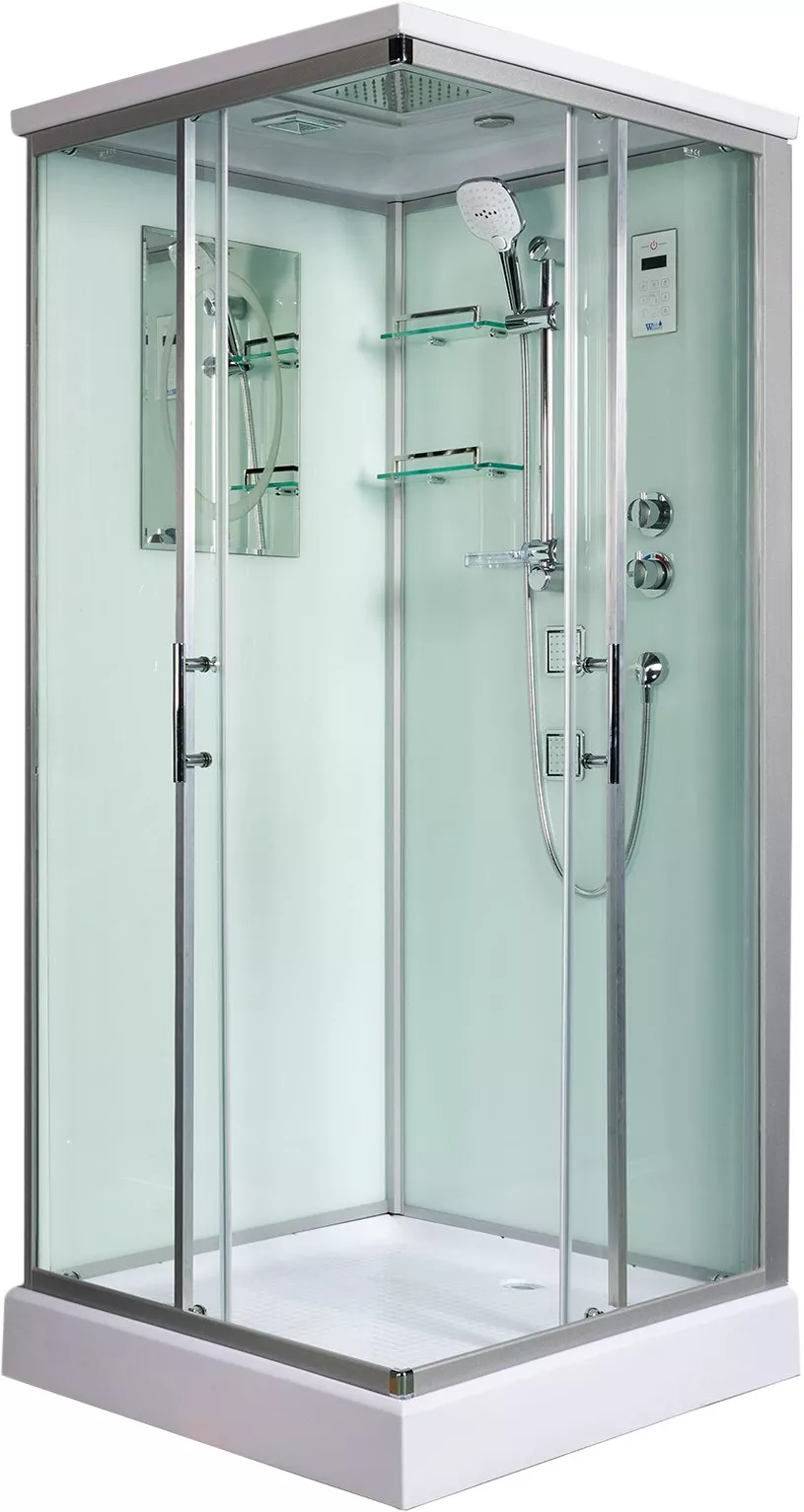   Santehnika Room Душевая кабина Weltwasser WW500 Laine 904 90х90 10000003268 профиль хром, стекло прозрачное