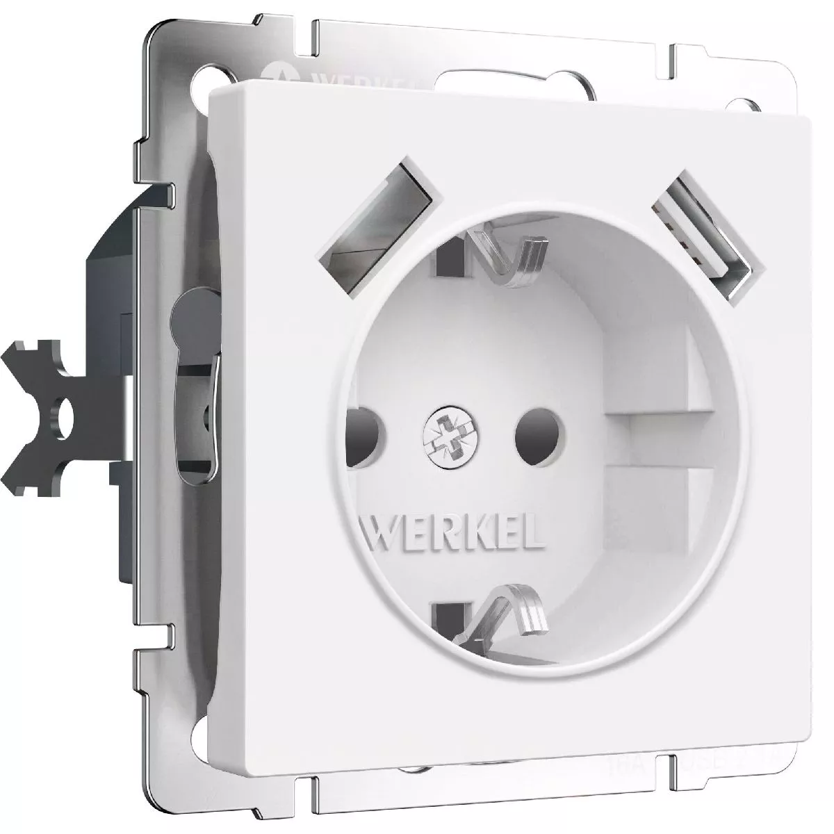 

Розетка с заземлением, шторками и USBх2 Werkel 4690389191992 W1171561 a062406