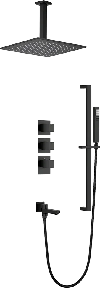 Душевой комплект Timo Selene с термостатом SX-2239/03SM черный матовый