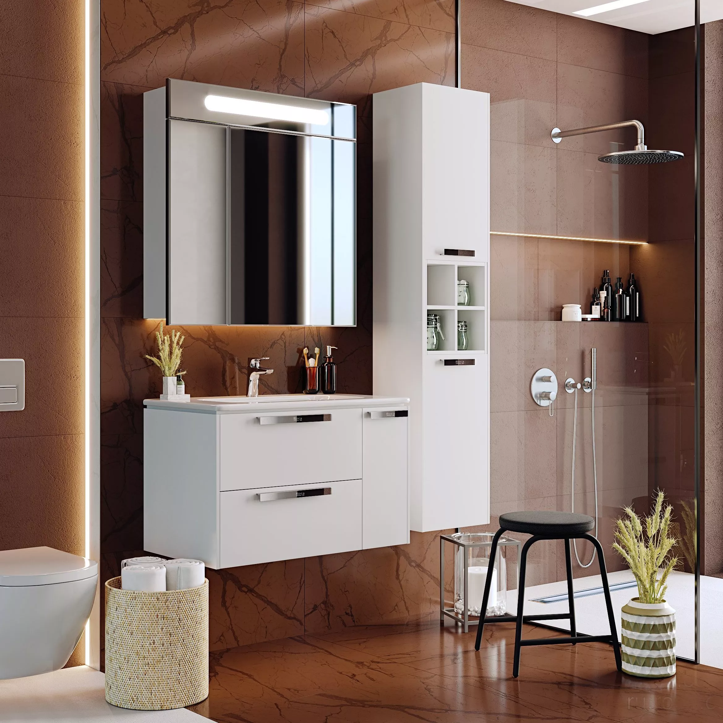 

Мебель для ванной Roca Lago 80 белый глянец