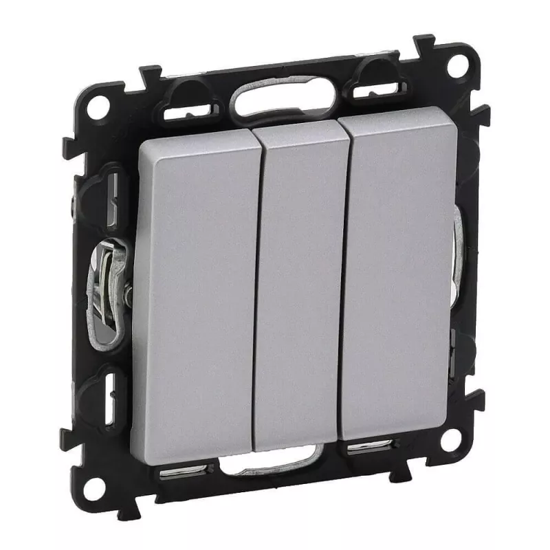 

Выключатель трехклавишный Legrand Valena Life 10A 250V алюминий 752603