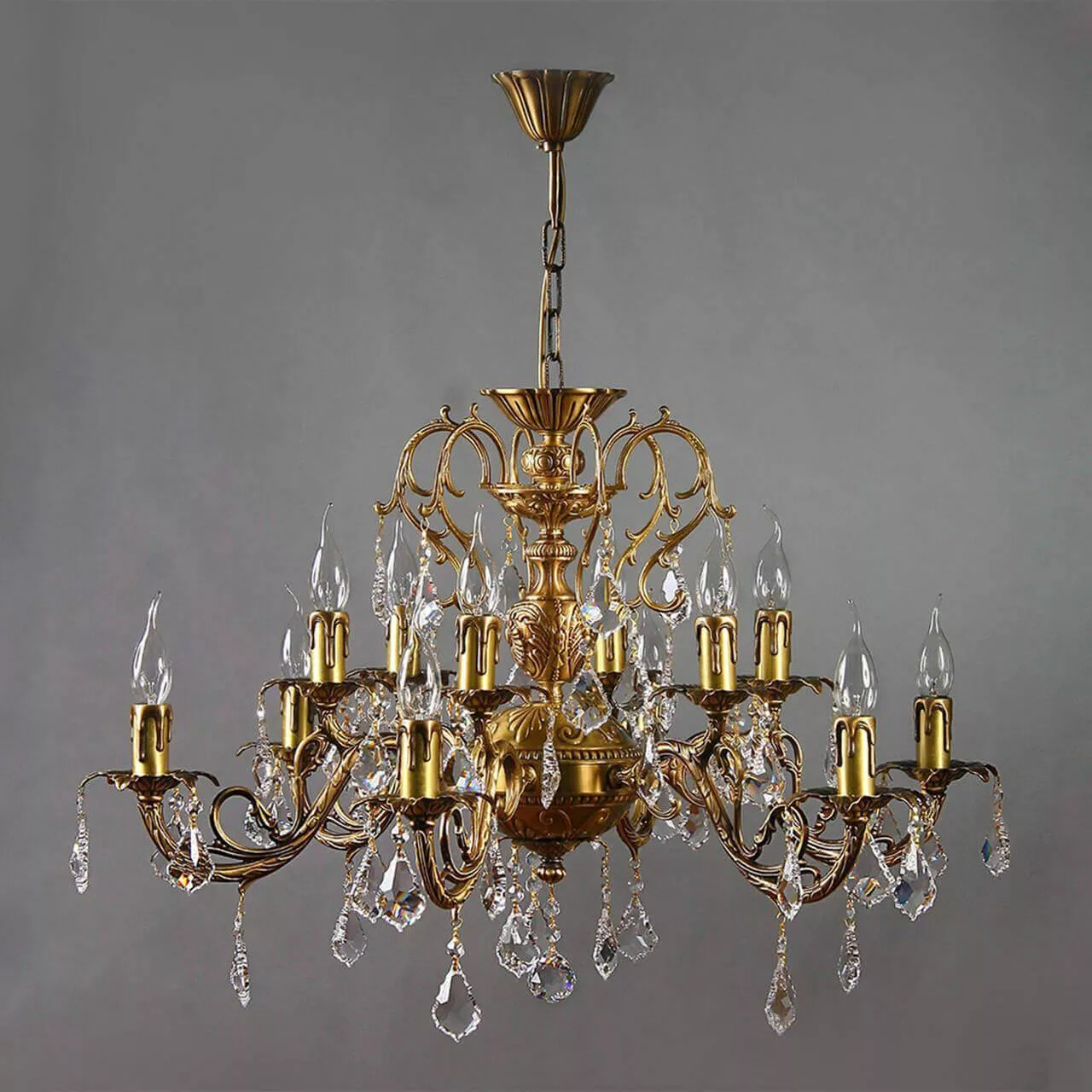 

Подвесная люстра Ambiente Alicante 8888/6+6 AB Leaf Crystal