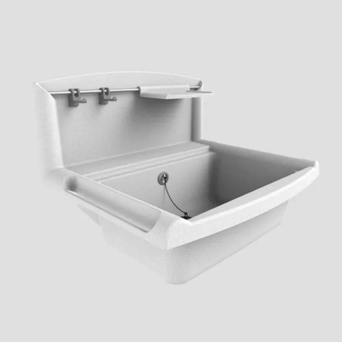

SANIT Многофункциональная мойка 550x450xh413 мм из высокопрочного пластика, выпуск с пробкой, мыльница, 2 крючка,V=15 литров, к-т крепежа цвет: гранит