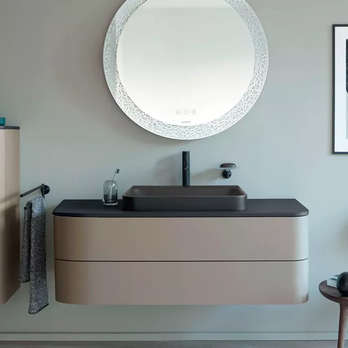 

Duravit Happy D.2 Plus Тумба подвесная 408x1300x550мм 2 ящика, цвет: stone grey satin matt