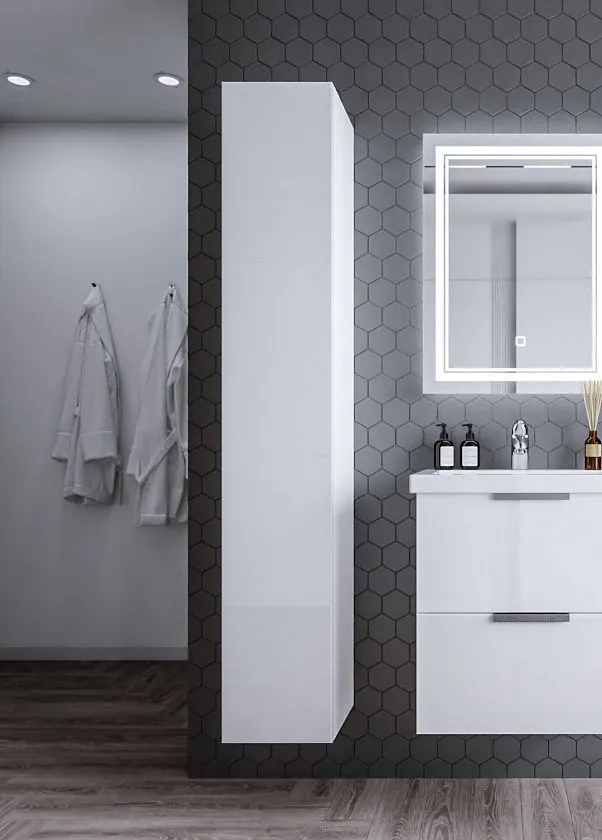 

Шкаф-пенал для ванной Бриклаер Хелена 30х180 белый (4627125416378)