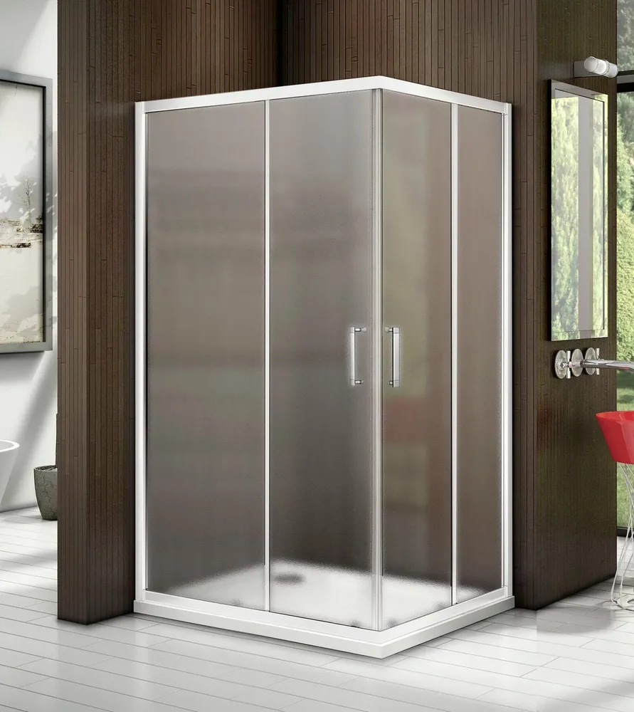 

Душевой уголок Good Door Latte 120х80 профиль белый стекло рифленое