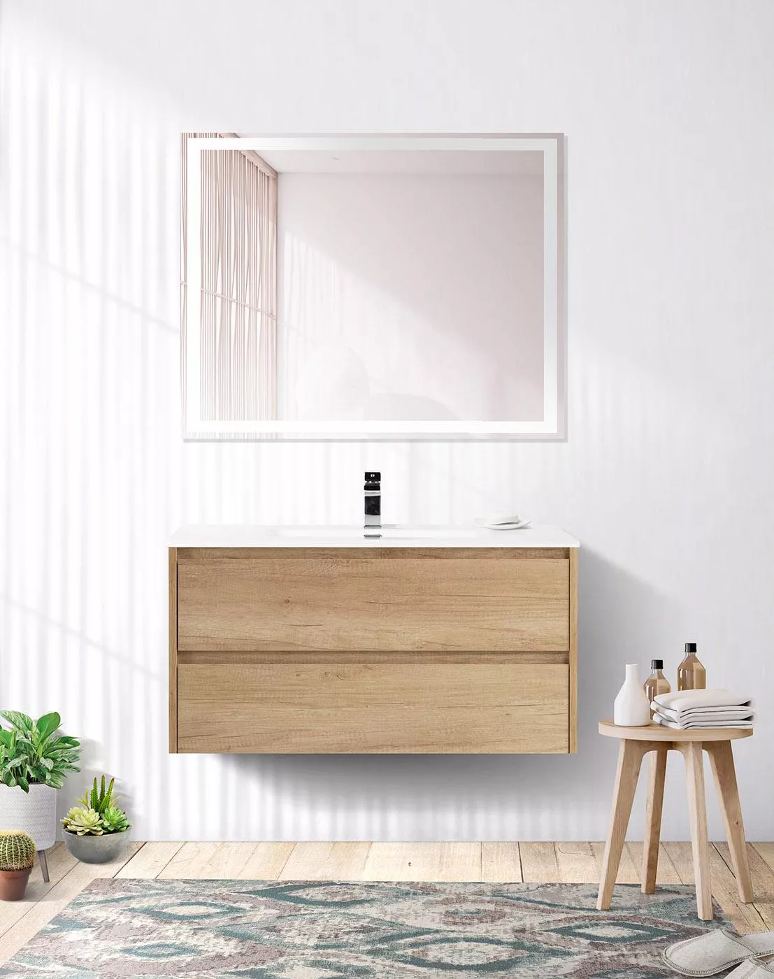 

Комплект мебели BelBagno Kraft 90 светлое дерево