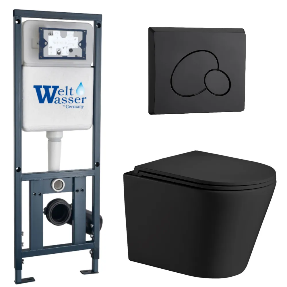 

Комплект унитаза WeltWasser Salzbach 043 с инсталляцией MARBERG 410 черный матовый, с сиденьем микролифт и клавишей смыва MAR 410 RD MT-BL черный матовый