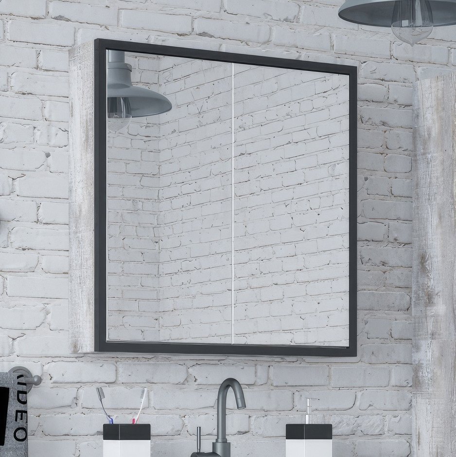 

Зеркало-шкаф Corozo Айрон 60 черный, антик