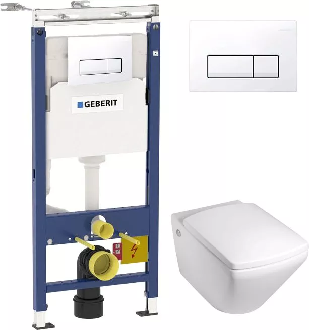 

Комплект Унитаз подвесной Jacob Delafon Escale E1306 + Система инсталляции для унитазов Geberit Duofix Платтенбау 458.125.11.1 4 в 1 с кнопкой смыва