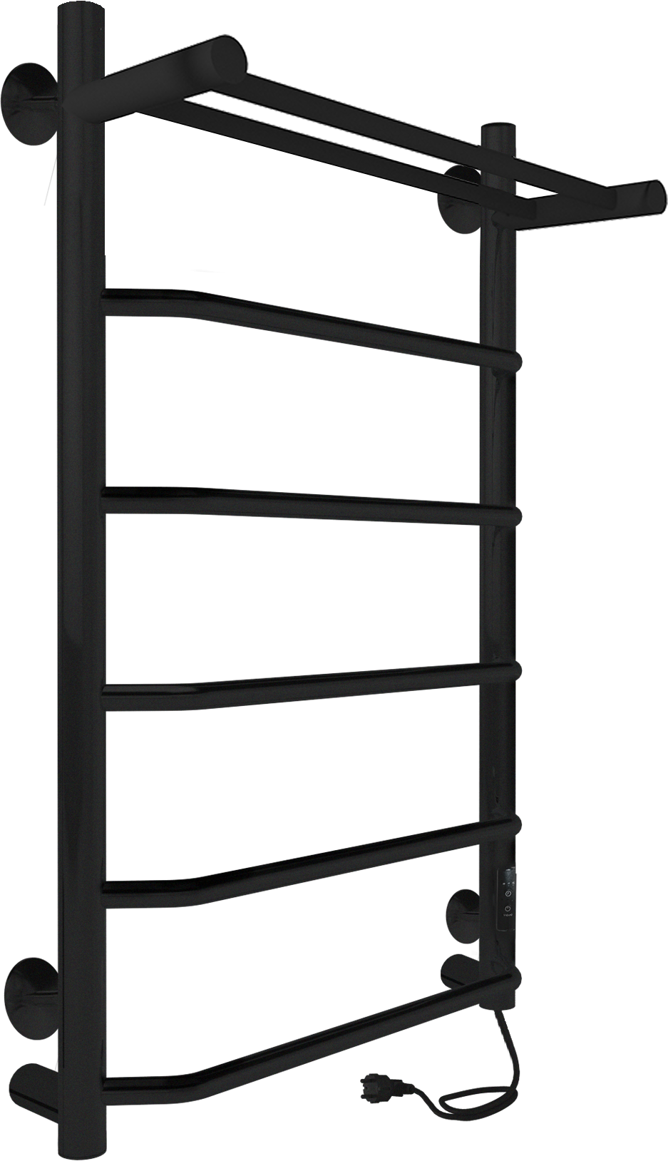 

Полотенцесушитель электрический Indigo Roof Lux LCRLE80-50PBRRt с полкой, черный муар