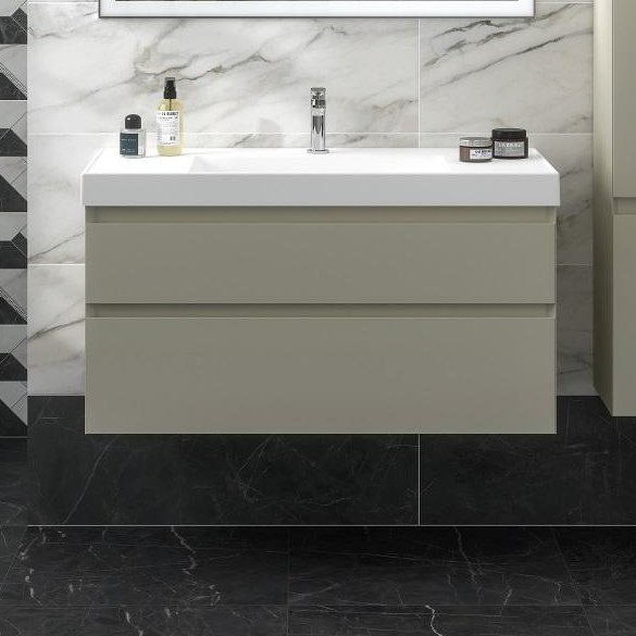 

Тумба под раковину KERAMA MARAZZI Cubo 100 подвесная, лимо матовая